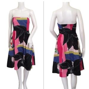 Anthropologie Maeve Art Strapless Dress Size 2